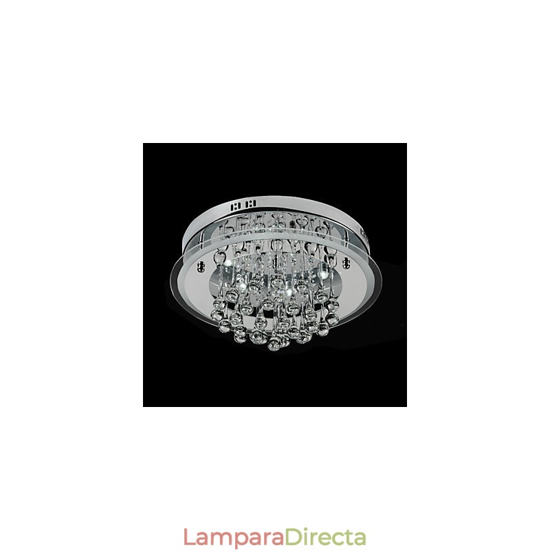 Lámpara de techo moderna contemporánea de cristal cromado