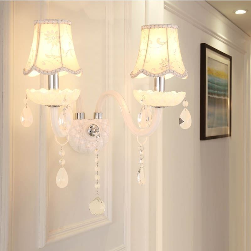 Aplique de pared elegante de cristal de estilo europeo clásico