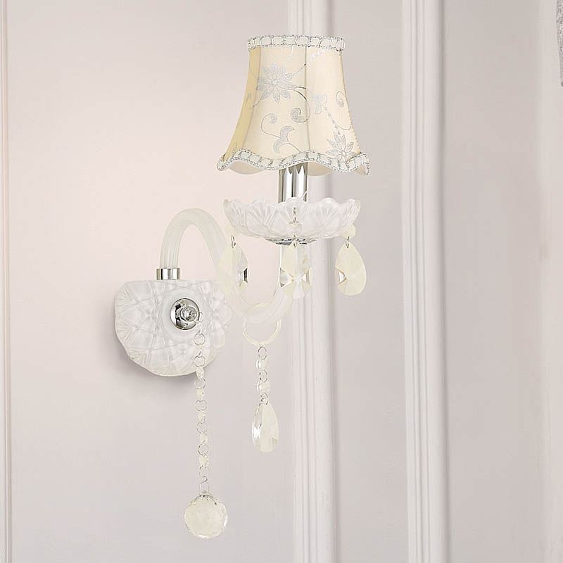 Aplique de pared elegante de cristal de estilo europeo clásico