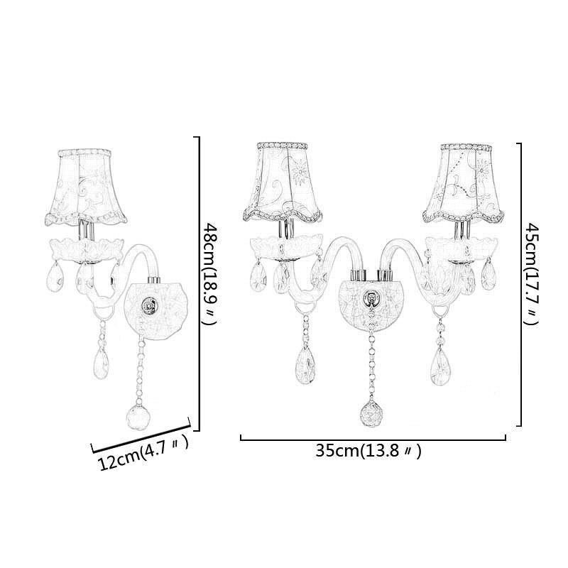 Aplique de pared elegante de cristal de estilo europeo clásico