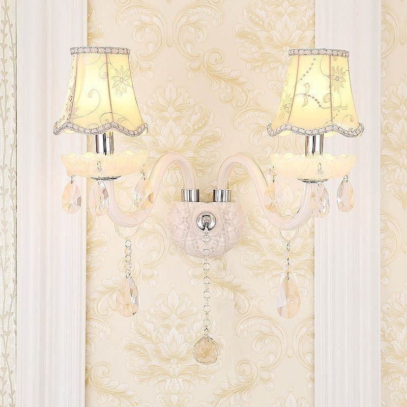 Aplique de pared elegante de cristal de estilo europeo clásico