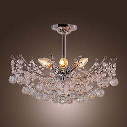 Lujosa lámpara colgante de cristal con 6 luces