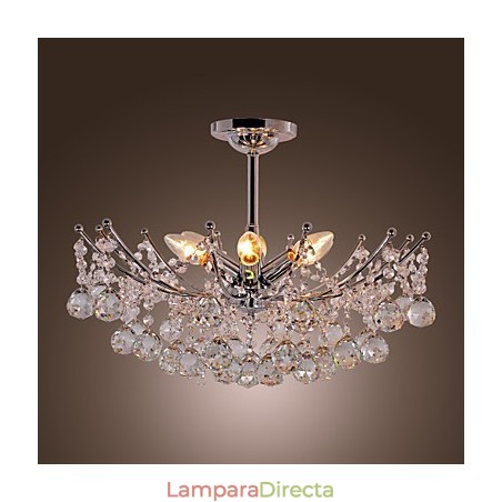 Lujosa lámpara colgante de cristal con 6 luces Lujosa lámpara colgante de cristal con 6 luces
