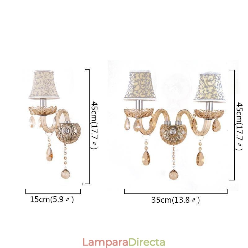 Elegante aplique de cristal de estilo europeo para pared de pasillo