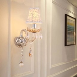 Elegante aplique de cristal de estilo europeo para pared de pasillo