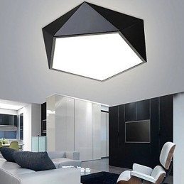Lámpara de techo moderna con luz nocturna montada en color blanco cálido y blanco.