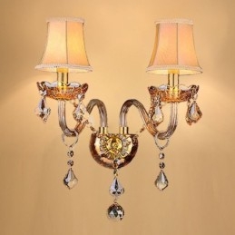 Aplique de cristal europeo elegante de dos luces para escaleras