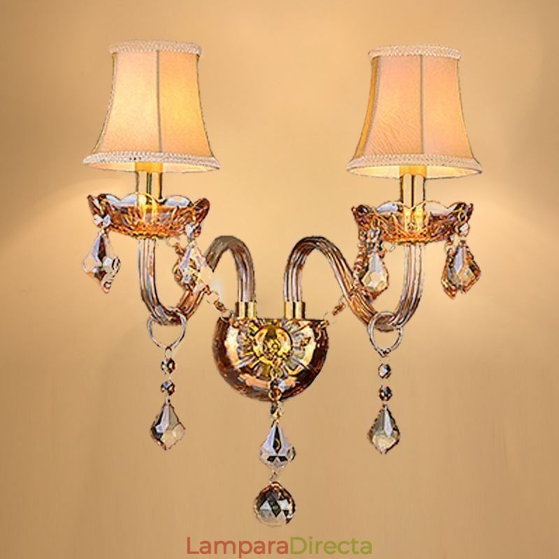 Aplique de cristal europeo elegante de dos luces para escaleras
