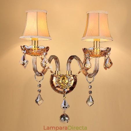 Aplique de cristal europeo elegante de dos luces para escaleras Aplique de cristal europeo elegante de dos luces para escaleras