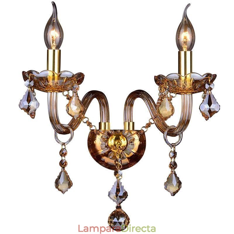 Aplique de cristal europeo elegante de dos luces para escaleras