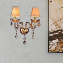 Aplique de cristal europeo elegante de dos luces para escaleras