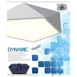 Lámpara de techo moderna con luz nocturna montada en color blanco cálido y blanco.
