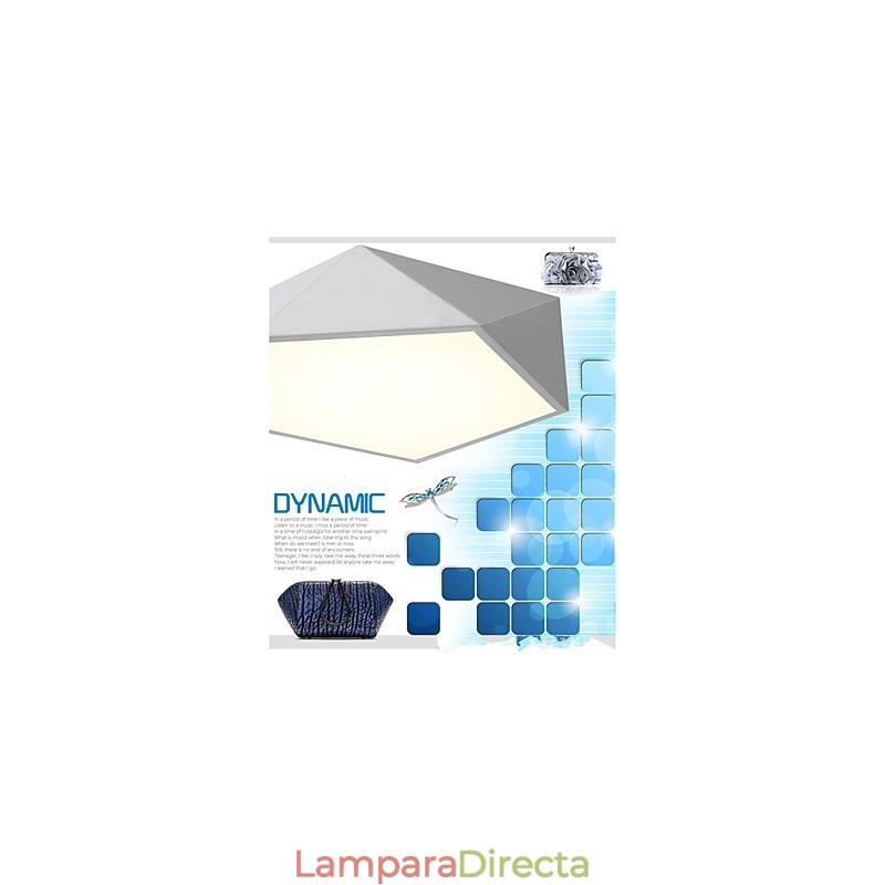 Lámpara de techo moderna con luz nocturna montada en color blanco cálido y blanco.