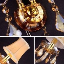 Aplique de cristal europeo elegante de dos luces para escaleras