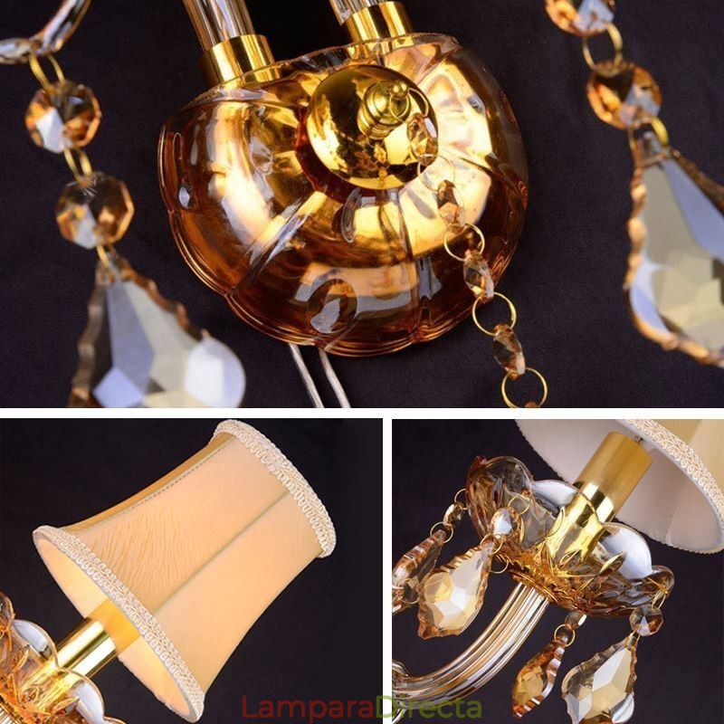 Aplique de cristal europeo elegante de dos luces para escaleras