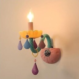 Aplique de pared de cristal europeo Macaron de colores