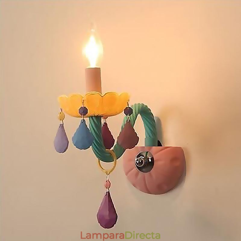 Aplique de pared de cristal europeo Macaron de colores