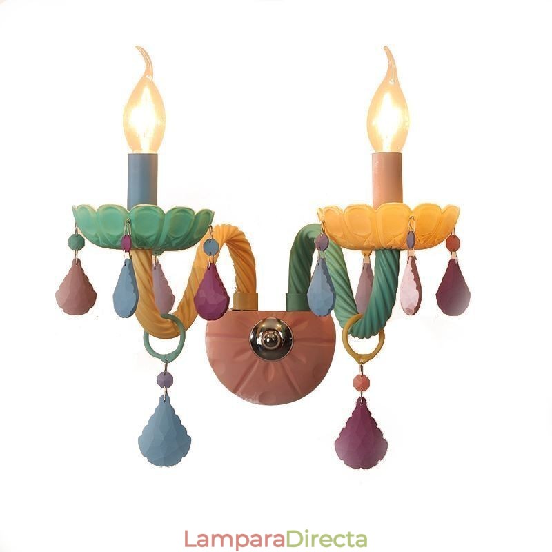 Aplique de pared de cristal europeo Macaron de colores