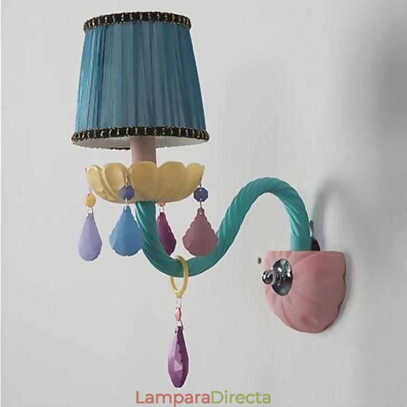 Aplique de pared de cristal europeo Macaron de colores