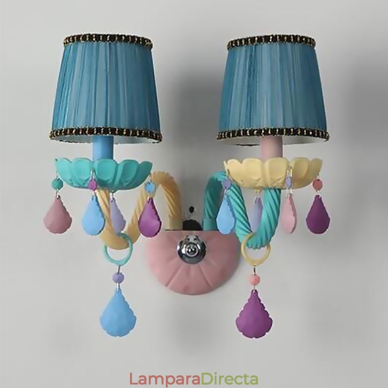Aplique de pared de cristal europeo Macaron de colores
