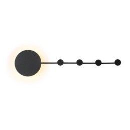 Lámpara de pared moderna circular con gancho negro, iluminación de mesita de noche