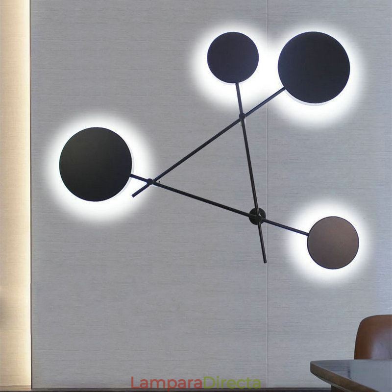 Aplique de pared moderno con forma geométrica de hierro