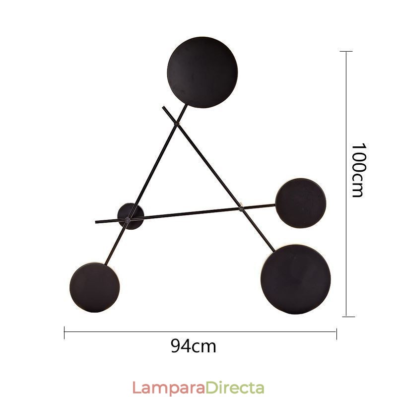 Aplique de pared moderno con forma geométrica de hierro