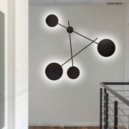 Aplique de pared moderno con forma geométrica de hierro