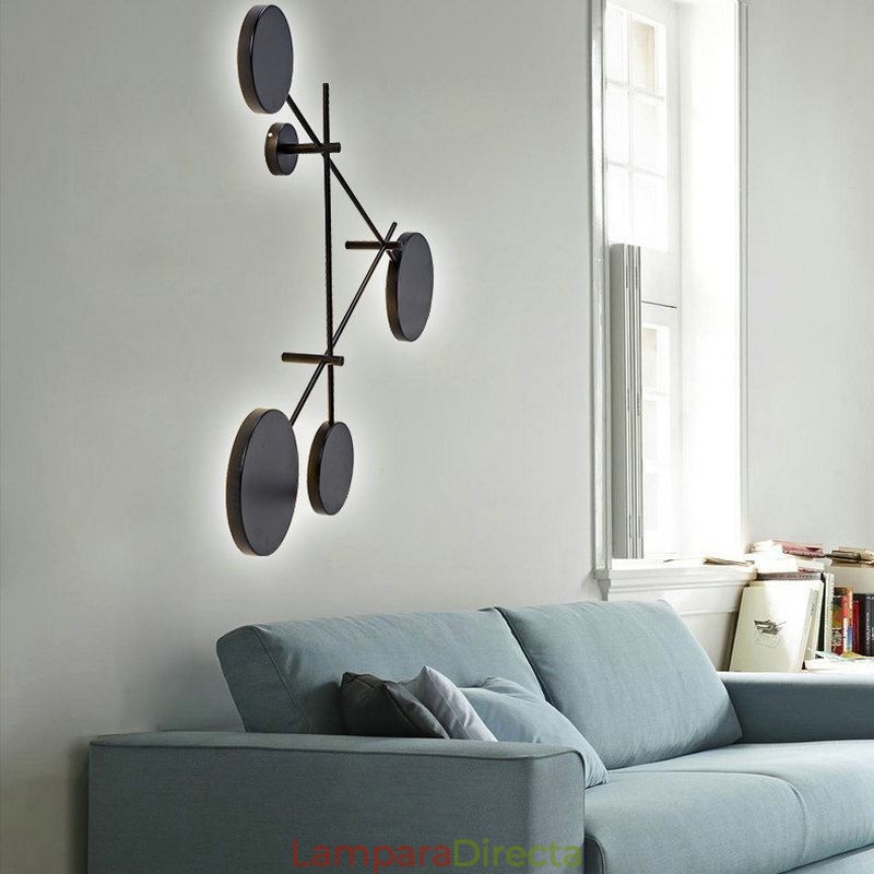 Aplique de pared moderno con forma geométrica de hierro