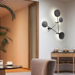 Aplique de pared moderno con forma geométrica de hierro