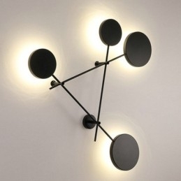 Aplique de pared moderno con forma geométrica de hierro