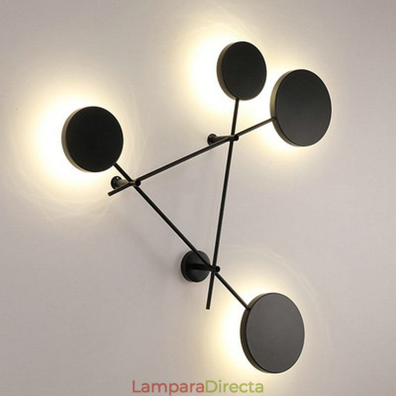 Aplique de pared moderno con forma geométrica de hierro