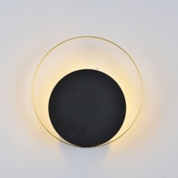 Aplique de pared de estilo moderno, circular, negro, lámpara creativa, iluminación de noche