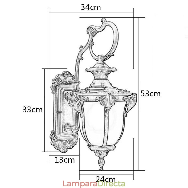 Lámpara de pared tallada impermeable para exteriores, estilo retro europeo, para patio y pasillo