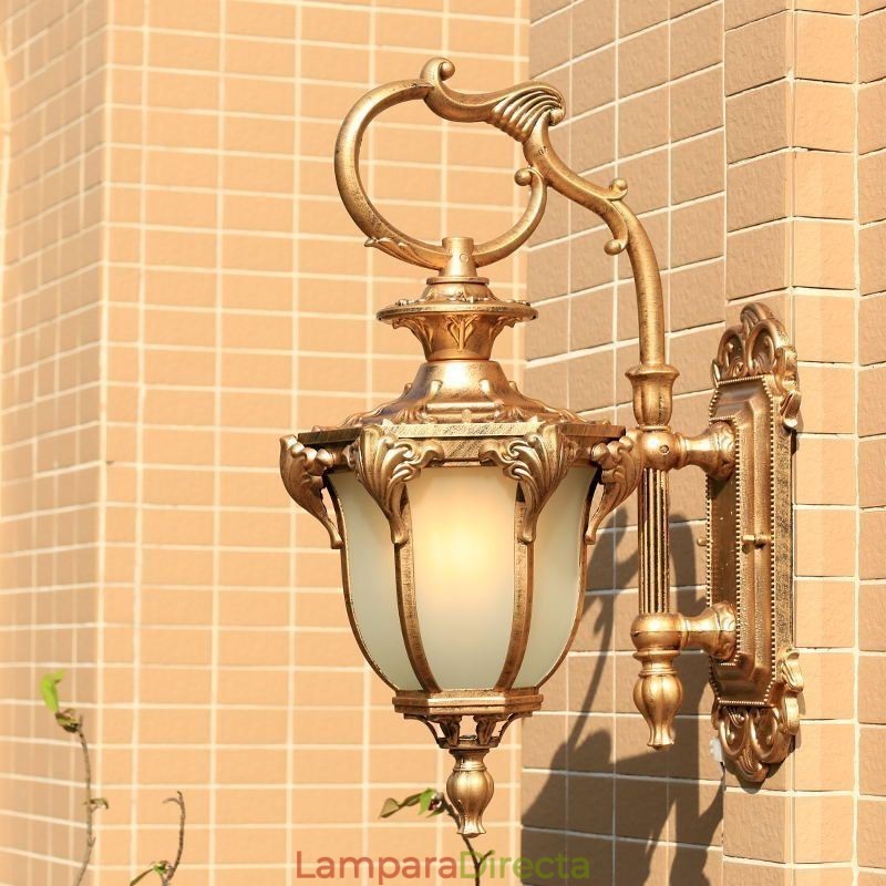 Lámpara de pared tallada impermeable para exteriores, estilo retro europeo, para patio y pasillo