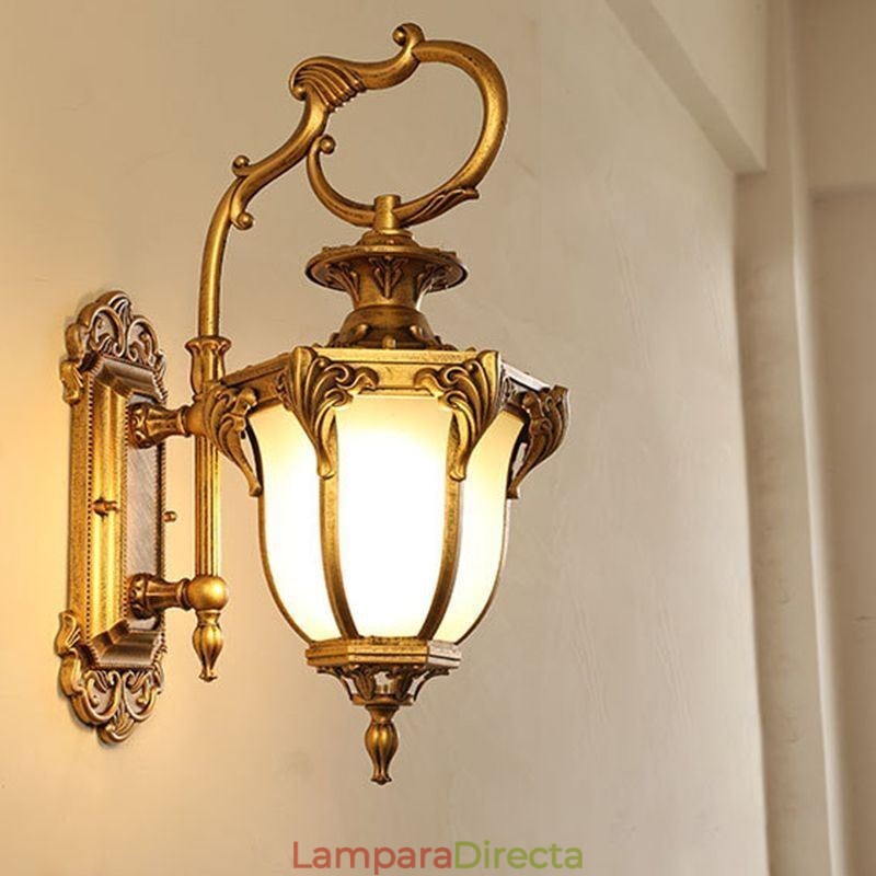 Lámpara de pared tallada impermeable para exteriores, estilo retro europeo, para patio y pasillo
