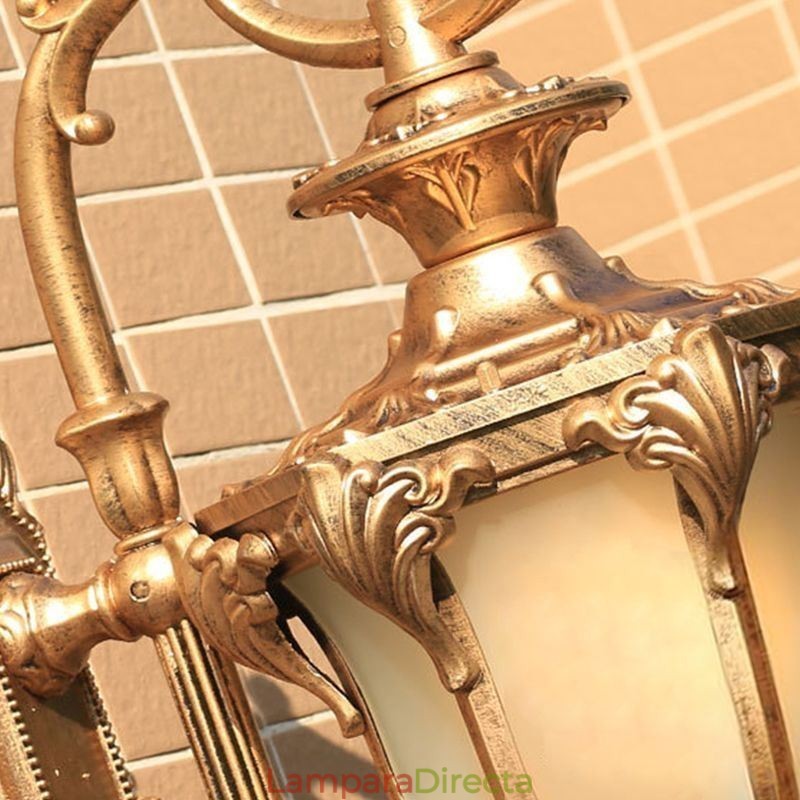 Lámpara de pared tallada impermeable para exteriores, estilo retro europeo, para patio y pasillo