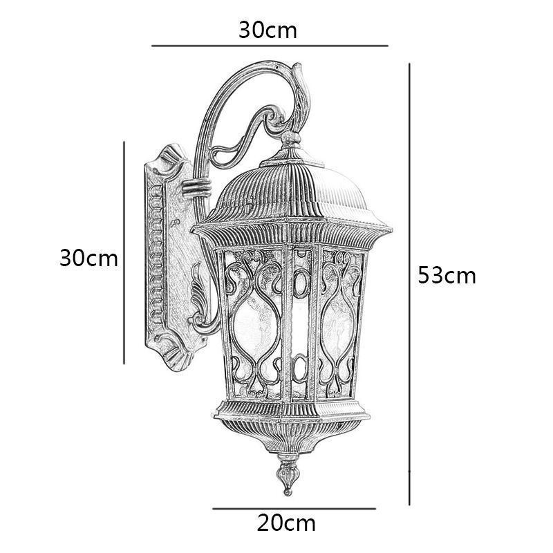 Aplique de pared europeo retro para exteriores, impermeable, tallado