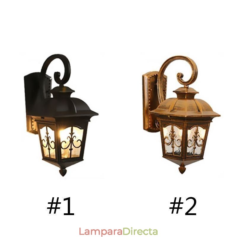 Aplique de pared europeo retro para exteriores, impermeable, con diseño de flecha y flores