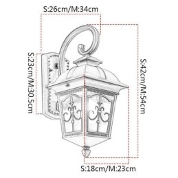 Aplique de pared europeo retro para exteriores, impermeable, con diseño de flecha y flores