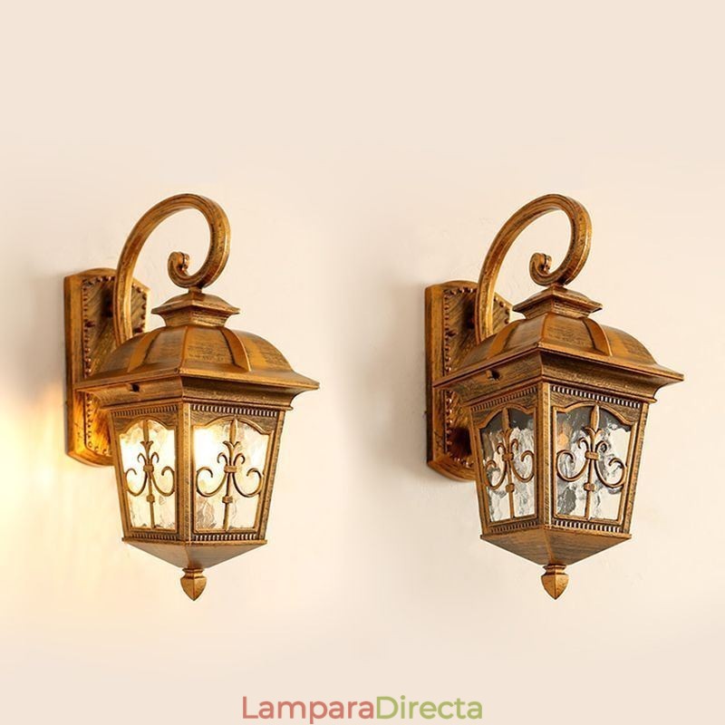 Aplique de pared europeo retro para exteriores, impermeable, con diseño de flecha y flores