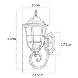 Aplique de pared europeo retro para exteriores, de un solo cabezal, resistente al agua, de vidrio esmerilado.