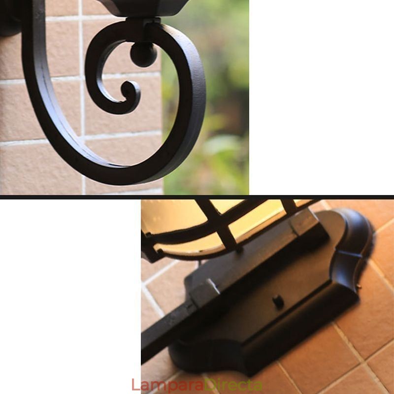 Aplique de pared europeo retro para exteriores, de un solo cabezal, resistente al agua, de vidrio esmerilado.