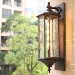 Aplique de pared chino para exteriores, de un solo cabezal, resistente al agua, con serpentina