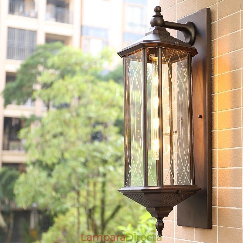 Aplique de pared chino para exteriores, de un solo cabezal, resistente al agua, con serpentina