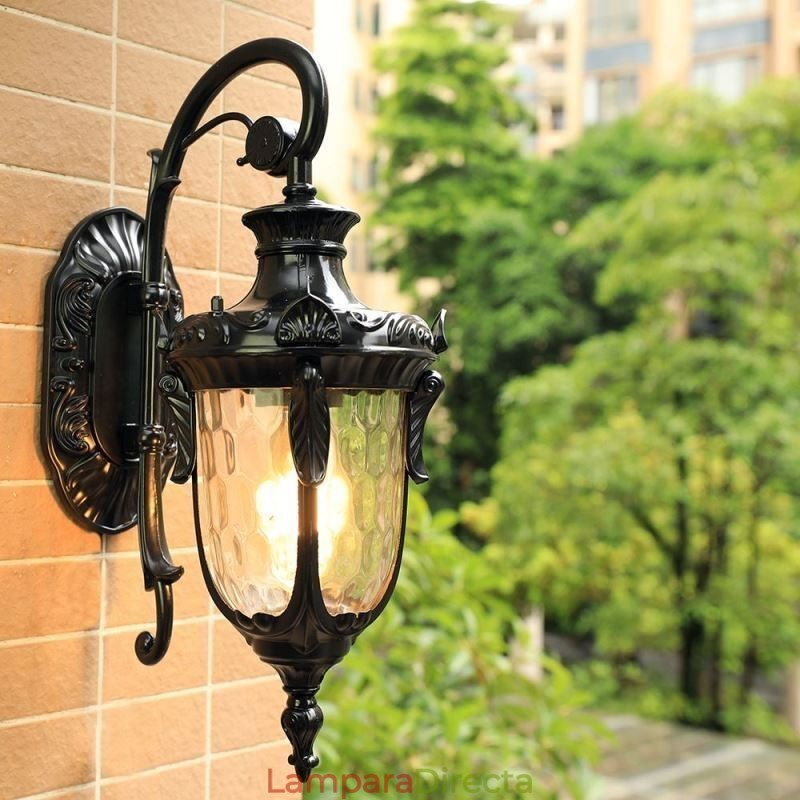 Aplique de pared europeo para exteriores, impermeable, de un solo cabezal, para patio, pasillo y jardín.