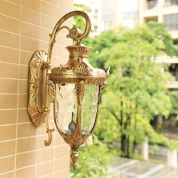Aplique de pared europeo para exteriores, impermeable, de un solo cabezal, para patio, pasillo y jardín.