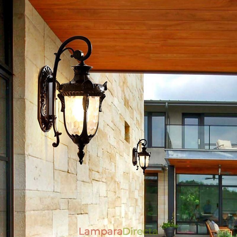 Aplique de pared europeo para exteriores, impermeable, de un solo cabezal, para patio, pasillo y jardín.