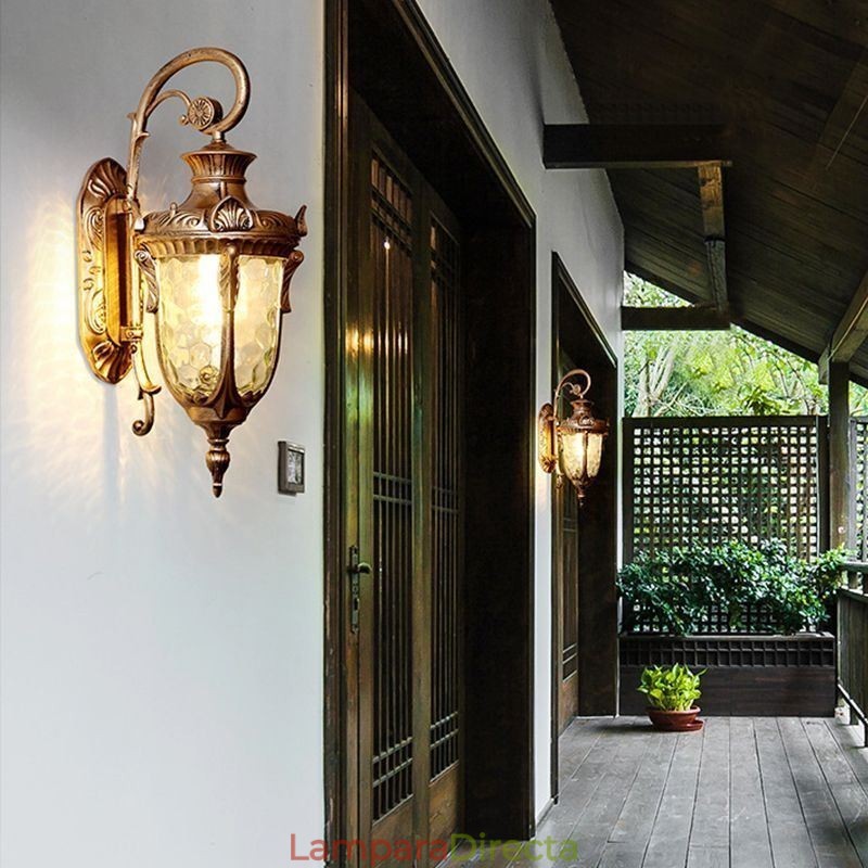 Aplique de pared europeo para exteriores, impermeable, de un solo cabezal, para patio, pasillo y jardín.