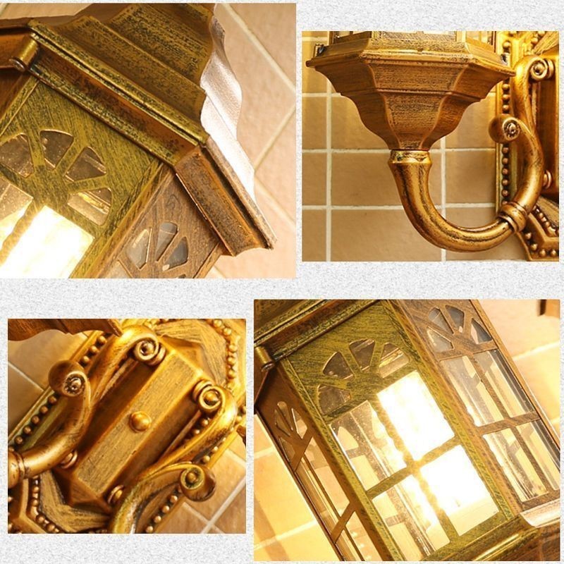 Aplique de pared europeo para exteriores, resistente al agua, con doble castillo